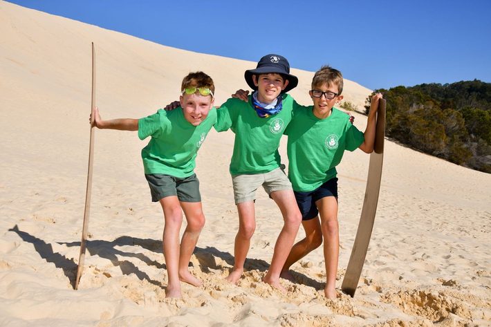 EcoMarines Ambassadors at Tangalooma Island Resort - Sand Tobogganing